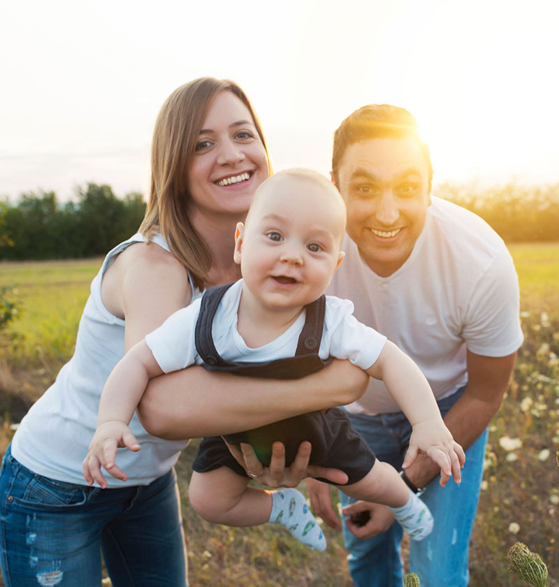 Young family with baby